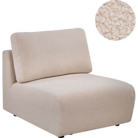 Sillón modular de bouclé módulo de 1 asiento sala de estar moderno beige Kivvik (1/5)