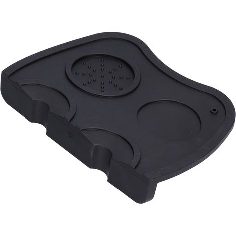 Tapis de tasseur à café en silicone antidérapant avec support de tassage d'angle pour machine à café (1/5)