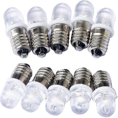 Lot de 10 ampoules LED E10 12 V blanc chaud (1/3)