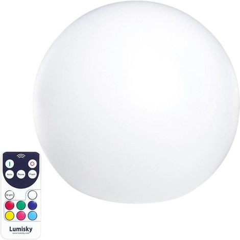 Boule lumineuse LED rechargeable multicolore Ø50cm – Autonomie 12h – IP66 – Télécommande incluse – Éclairage décoratif intérieur/extérieur – Lumi Jardin (1/10)