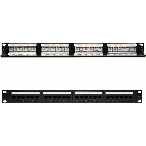 Patch Panel 24 Puertos UTP Categoría 6 NANOCABLE 10.21.3124 19 RJ45 Negro (1/4)