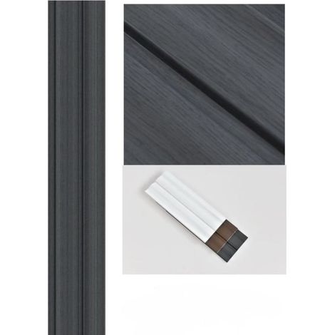 TrAdE Shop Traesio - Pannello Decorativo 3d Effetto Legno Grigio 13x122x290 Cm Effetto Doghe Moderne In Ps - (1/4)