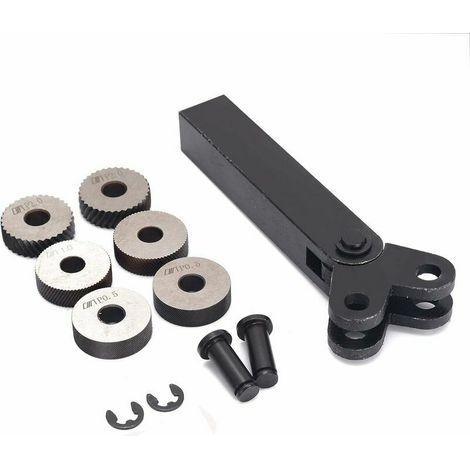 Jeu d'outils de moletage en acier, 7 pièces, double molette, 0,5/1/2 mm. (1/4)