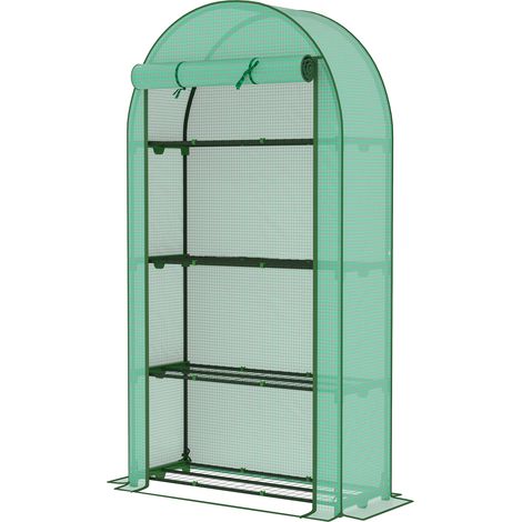 Serre jardin, balcon niveaux. 4 étagères, PE bâche, 105 x 45 x 160 cm. plantes. légumes. vert (1/5)