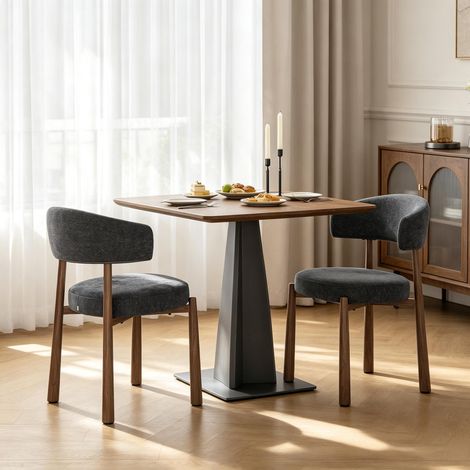 Chaise confortable, fauteuil d'appoint au design arrondi, chaise de salle à manger élégante (lot de 2) (1/5)