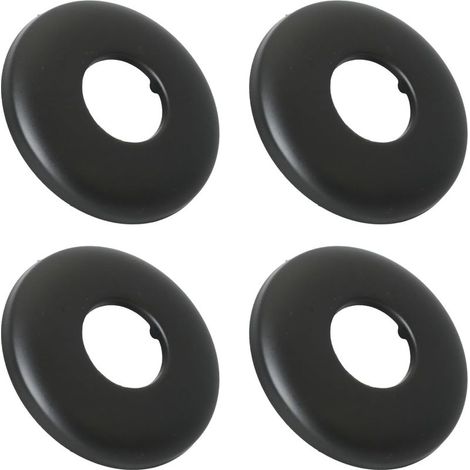 4-teiliges Set (schwarz) Edelstahl-Duscharmatur-Rosetten, Ø 21 mm x Ø 63 mm x Höhe 7 mm, Armaturenrosette, Wandmontage-Duscharmatur (1/5)
