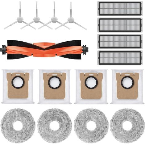 Accesorios para aspiradora Xiaomi Robot Vacuum X10+/X20+: 1 cepillo principal, 4 bolsas, 4 paños de limpieza, 4 cepillos laterales y 4 filtros. (1/5)