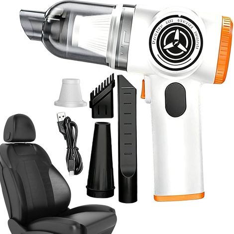 Nettoyeur De Voiture Portable, Plumeau De Détail Rechargeable 15 000 Pa, Aspirateur D'épilation for Animaux De Compagnie, Mini Portable Léger for Véhicule/Maison/Poils d'animaux (1/5)