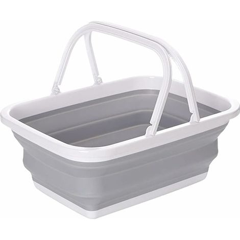 1 Piece Collapsible Dish Bowl, Plastic Collapsible Laundry Basket, Portable Outdoor Picnic Basket, For Washing Dishes, Camping, Hiking and Home Sink (1/5)