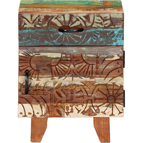 Maison Exclusive - Nachttisch Handgeschnitzt 40x30x50 cm Altholz