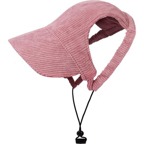 Casquette Baseball Chien - Bord Large Anti-UV - Velours Côtelé Respirant - Mentonnière Réglable - Taille S - Rose (1/5)