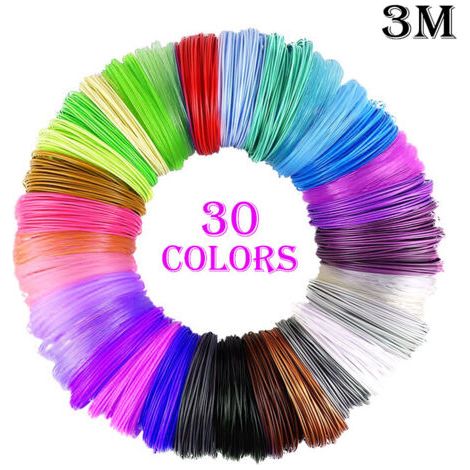 Fil Stylo 3D, Recharges de Filament Pla 1.75 pour Stylo 3D, 30 couleurs, 5M Chacun, 3D Pen Filament pour Enfants et Adulte, Compatibles avec le Stylo D'impression 3D Professionnel (1/5)