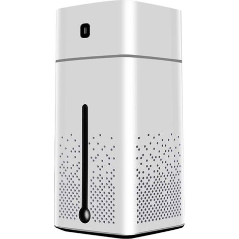 Umidificatore con luce notturna a LED a 7 colori - 1000 ml - Aromaterapia - Vaporizzatore - Nebulizzatore - Purificatore d'aria - Raffrescatore d'aria - Umidificatore - Bianco (1/5)