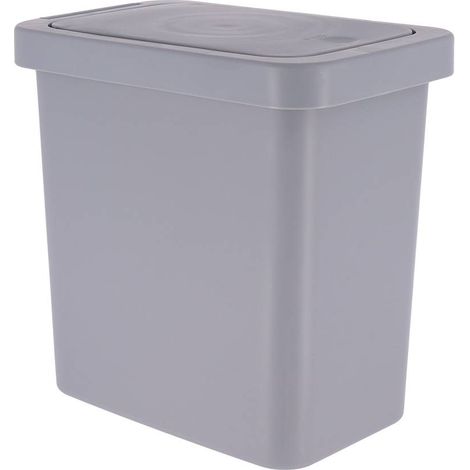 Bidone rettangolare in pp con coperchio 8l - grigio - Tendance (1/4)