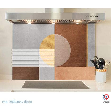 Fond de hotte : Peinture et Géométrie - Alu composite - 70 cm - 60 cm (1/5)