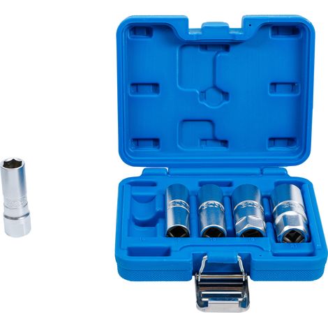 BGS Zündkerzen-Einsatz-Satz Sechskant Antrieb Innenvierkant 12,5 mm (1/2 Zoll) SW 14 - 21 mm 5 teilig
