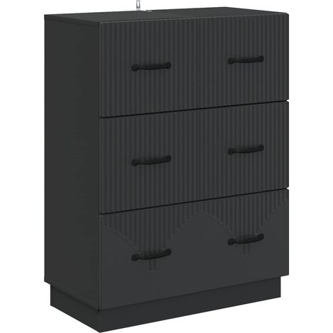 Cajonera Negro 66 x 34,5 x 87 cm Madera de Ingeniería vidaXL