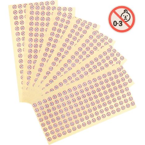 1000 autocollants « Interdit aux bébés » pour jouets et aliments (0-3 ans)-21.5x11cm