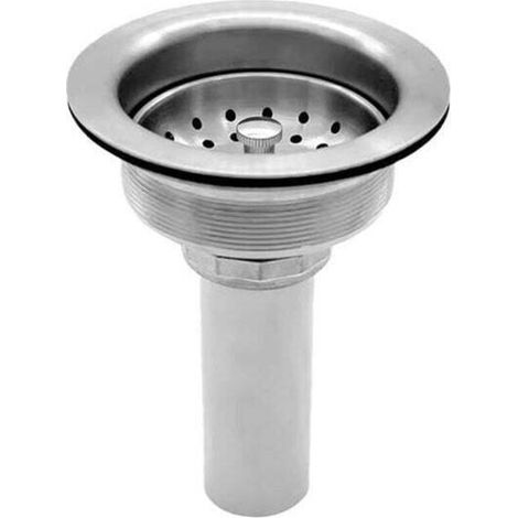 114mm Stainless Steel Kitchen Sink Waste with Removable Strainer Basket, Drain Plug and Fitting Kit MUMU (1/4)