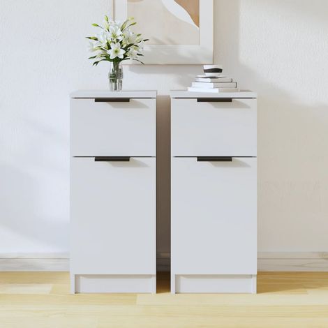 Sideboards 2 Stk. Weiß 30x30x70 cm Holzwerkstoff