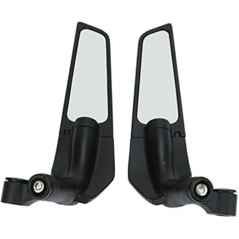 (Paquet de 2) Rétroviseur de moto rétroviseur modifié à aile fixe grand miroir adapté au rétroviseur à couteau à vent Kawasaki Yamaha (1/4)