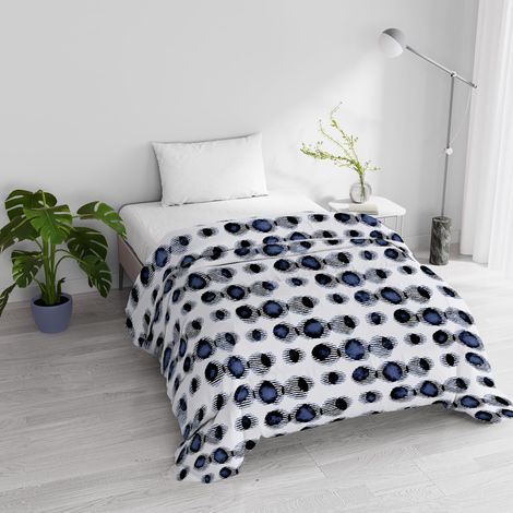 Trapunta Invernale Imbottita Letto Singolo 160x245cm DoubleFace BASIC fantasia OPTICAL, Made in Italy - Piumino Reversibile in morbida Microfibra 200gr/mq - Piumone Lavabile in Lavatrice (1/5)
