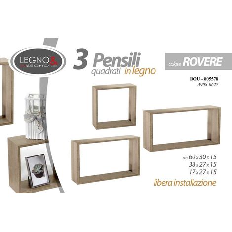 Set de 3 módulos efecto rovere 60/38/17 cm