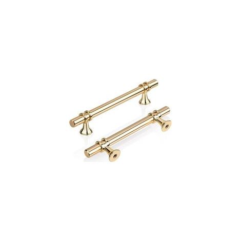 Lot de 2 Doré T Poignée Meuble Cuisine 96mm, Moderne Élégant Or Poignée Porte Armoire Alliage de Zinc Bouton Tiroir pour Cuisine, Salle de Bain, Chambre, Bureau Inclus Vis (1/5)