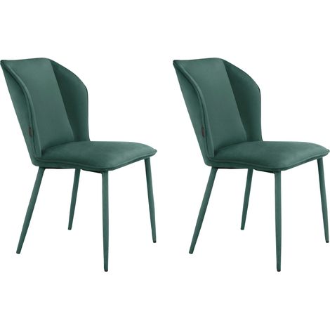 Wilma-Lot de 2 chaises de salle à manger vert foncé (1/5)