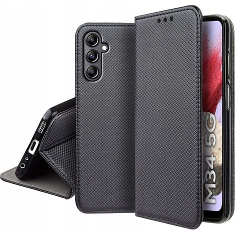 CUSTODIA per SAMSUNG GALAXY M34 5G SMART MAGNET BOOK CASE CHIUSA + VETRO (1/5)