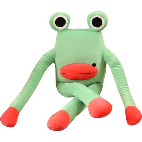 Coussin en peluche grenouille aux yeux ronds de 60 cm, jouet amusant pour enfants (1/5)