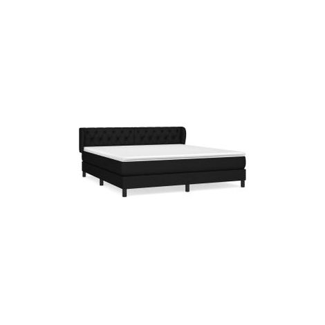 Sommier à lattes de lit avec matelas Noir 160x200 Tissu (1/5)