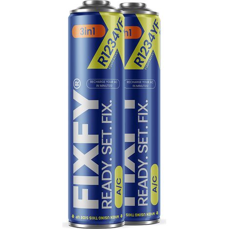 Recarga de gas para aire acondicionado FIXFY 3 en 1 de 500 ml (2 botes grandes + 70 % R1234yf)