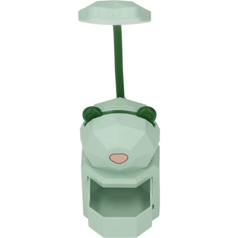 Lampe de bureau LED à motif dessin animé, protection des yeux, veilleuse de lecture, rechargeable par USB, pour chambre ou dortoir, verte (1/5)