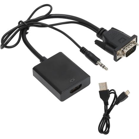 Convertisseur audio VGA vers interface multimédia haute définition, adaptateur de conversion de signal (1/5)