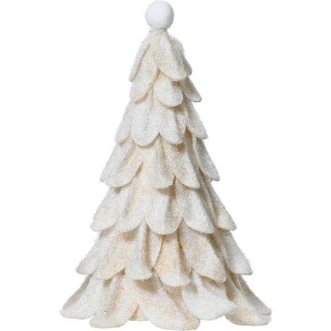Weihnachtsdeko Tannenbaum Weiß/Cremefarben 24 cm - Filz