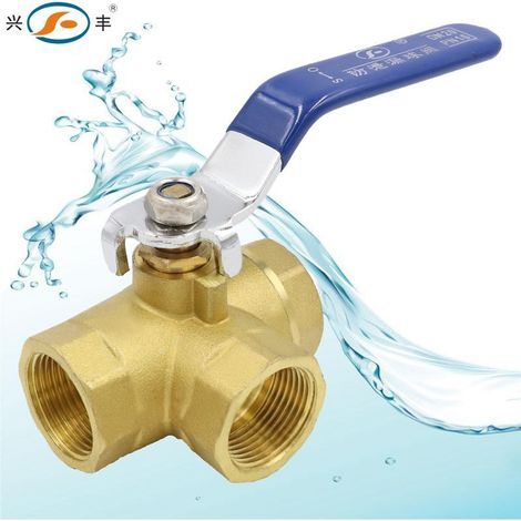 Válvula de latón de 3 vías DN15 de 1/2" – Adaptador de grifo con palanca y conector (1/5)