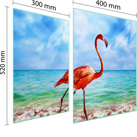 GLASSCHUTZPLATTE FÜR HERD 70x52 FLAMINGO (1/5)