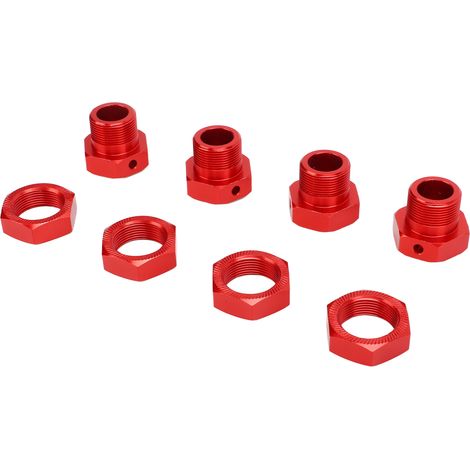 24-mm-RC-Radsechskantadapter aus hochbelastbarer Aluminiumlegierung mit Abdeckungen und Achsen für ARRMA 1/5-Modelle, rot (1/5)