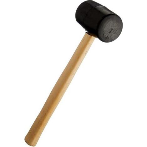 Maillet en caoutchouc avec manche en bois dur, 770 g (1/5)