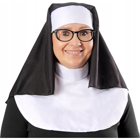 Ensemble de nonne, cornet, bonnet, voile et col, Halloween et carnaval (1/2)
