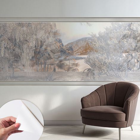 Papier peint adhésif décoratif pour salon chambre et cuisine Facile à poser avec colle La nature de la subtilité 250x104 cm (1/5)