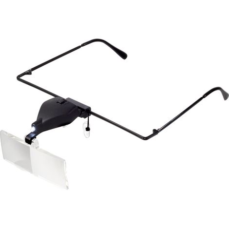 TOOLCRAFT TO-5137812 Lupenbrille mit LED-Beleuchtung Vergrößerungsfaktor: 1.5 x, 2.5 x, 3.5 x Linse (1/5)