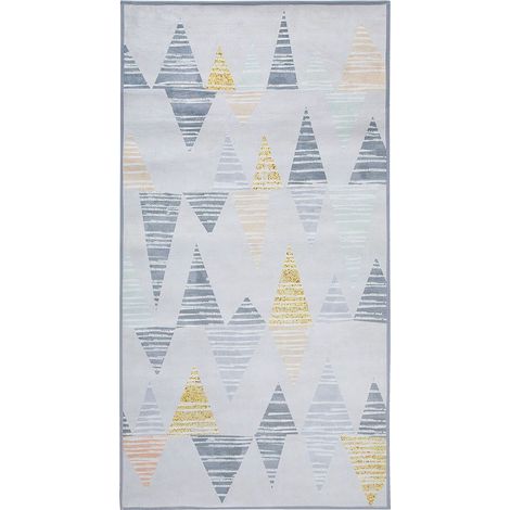 Tappeto motivo triangolo giallo-grigio 80 x 150 cm Yayla (1/5)