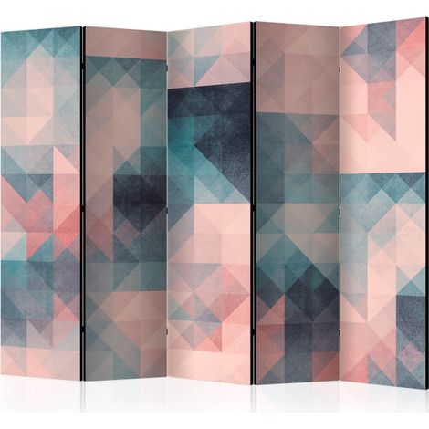 Paravent 5 Volets "Pixels Green & Pink" 172x225cm (1/2)