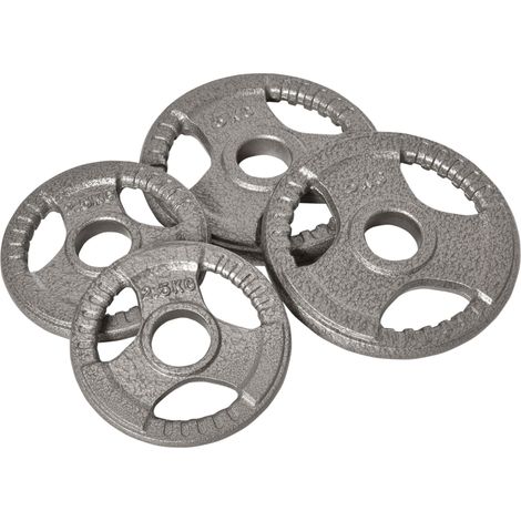 Disques de poids 2,5/2,5/5/5 kg, 4 poids musculation, disques d'haltères en acier, parfait pour l'entraînement de musculation à domicile ou en salle de sport (1/5)
