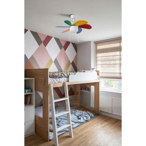 Leiser Deckenventilator mit LED-Beleuchtung E27 – Dimmbar 10-100 % – 3 Geschwindigkeitsstufen – 1/2/4-Stunden-Timer – Für Räume bis zu 10 m² – 3 Geschwindigkeitsstufen (1/2)