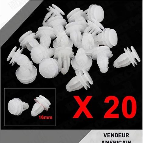 sourcing map Rivets Plastiques Blanc 20 Pcs Pour Garniture Porte Voiture