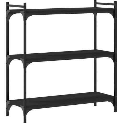 Maison Exclusive - Bücherregal 3 Böden Schwarz 80x30x86 cm Holzwe