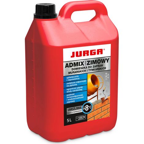 Jurga Admix líquido para invierno 5l Plastificante de invierno para morteros de mampostería y yeso (1/2)